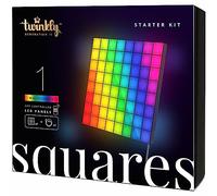 Twinkly Squares Master Panel, Panneaux LED RGB, Inclus 1 Panneau Principal et Alimentateur USB C, Compatible avec HomeKit, Alexa et Google Home, Lumières Gaming et Streaming, 16M+ de Couleurs