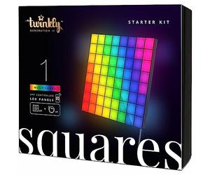Twinkly Squares Master Panel, Panneaux LED RGB, Inclus 1 Panneau Principal et Alimentateur USB C, Compatible avec HomeKit, Alexa et Google Home, Lumières Gaming et Streaming, 16M+ de Couleurs