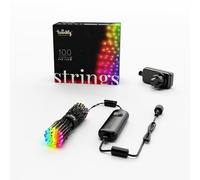 Twinkly Strings 100 LED RGB, Bande LED Intérieur et Extérieur, Lumières LED Smart Multicolores, Compatible avec Alexa et Google Home, IP44, Contrôlé par App, Fil Noir, 8m