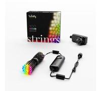 Twinkly Strings 100 LED RGB+Blanc, Guirlande Lumineuse Exterieur et Intérieur, Lumières LED Multicolores, Compatible avec Alexa, Google Home, IP44, Guirlande Noël, Contrôle App, Fil Noir, 8m