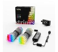Twinkly Strings 250 LED RGB+Blanc, Guirlande Lumineuse Exterieur et Intérieur, Lumières LED Multicolores, Compatible avec Alexa, Google Home, IP44, Guirlande Noël, Contrôle App, Fil Noir, 20m