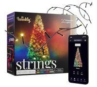 Twinkly Strings 250 LED RGB+Blanc, Guirlande Lumineuse Exterieur et Intérieur, Lumières LED Multicolores, Compatible avec Alexa, Google Home, Guirlande Noël, IP44, Contrôle App, Fil Noir, 20m
