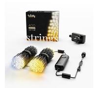Twinkly Strings 400 LED Blancs, Bande LED Intérieur et Extérieur, Lumières LED Smart Blanc Chaud à Froid, Compatible avec Alexa et Google Home, IP44, Contrôle via App, Fil Noir, 32m
