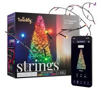 Twinkly Strings 400 LED RGB, Bande LED Intérieur et Extérieur, Lumières LED Smart Multicolores, Compatible avec Alexa et Google Home, IP44, Contrôlée par App, Fil Noir, 32m