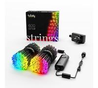 Twinkly Strings 600 LED RGB, Bande LED Intérieur et Extérieur, Lumières LED Smart Multicolores, Compatible avec Alexa et Google Home, IP44, Contrôlée Par App, Fil Noir, 48m