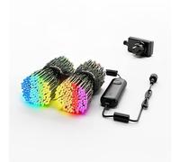 Twinkly Strings HD - Guirlandes de Noël LED contrôlées par application avec 700 LED RVB (16 millions de couleurs plus blanc chaud) 38,5 mètres, Câble vert