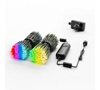 Twinkly - Strings HD - Guirlandes LED de Noël contrôlées par application avec 500 LEDs RGB 16 millions de couleurs plus blanc chaud, 27,5 mètres, Fil vert