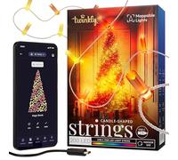 Twinkly Strings USB-C Candle 200 LED, Guirlande LED en Forme de Bougie, Fil Lumineux LED Multicolore RGB, Lumières Saint-Valentin, Compatible avec Alexa, Google Home, USB C, Fil Transparent, 12m.