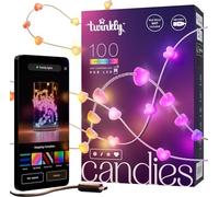 Twinkly Strings USB-C Heart 100 LED, Guirlande Lumineuse en Forme de Coeur, Fil LED Multicolore RGB, Lumières Saint-Valentin, Compatible avec Alexa, Google Home, USB C, Fil Transparent, 6m
