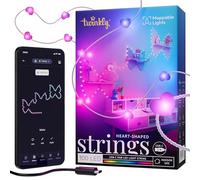 Twinkly Strings USB-C Heart 100 LED, Guirlande Lumineuse en Forme de Coeur, Fil LED Multicolore RGB, Lumières Saint-Valentin, Compatible avec Alexa, Google Home, USB C, Fil Transparent, 6m