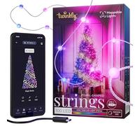 Twinkly Strings USB-C Pearls 100 LED, Guirlande Lumineuse en Forme de Perle, Fil LED Multicolore RGB, Lumières Saint-Valentin, Compatible avec Alexa, Google Home, USB C, Fil Transparent, 6m