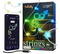 Twinkly Strings USB-C Star 100 LED, Guirlande LEDs en Forme d'Étoile, Fil Lumineux LED Multicolore RGB, Lumières Saint-Valentin, Compatible avec Alexa, Google Home, USB C, Fil Transparent, 6m