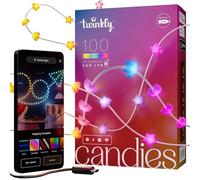 Twinkly Strings USB-C Star 100 LED, Guirlande Leds en Forme d'Étoile, Fil Lumineux LED Multicolore RGB, Lumières Saint-Valentin, Compatible avec Alexa, Google Home, USB C, Fil Transparent, 6m