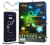 Twinkly Strings USB-C Star 200 LED, Guirlande LEDs en Forme d'Étoile, Fil Lumineux LED Multicolore RGB, Lumières Saint-Valentin, Compatible avec Alexa, Google Home, Alimentation USB C, Fil Vert, 12m
