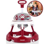 Twinky® Babywalker 3-en-1 | Rouge | Trotteur Bébé Évolutif & Luxe | Trottinette, Tapis Pieds & Poignée | Premiers Pas Ludiques