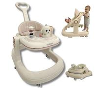 Twinky® Babywalker Go 3 En 1 Crème Trotteur Pliable Pour Bébés Interactif, Protection Anti-Basculement Multicolore