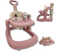 Twinky® Babywalker GO 3 en 1 | Rose | Trotteur Pliable pour Bébés | Interactif, Protection Anti-Basculement