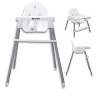 Twinky® Chaise Haute Bébé Eco Évolutive, Pliable & Réglable Siège Repas Confort De 6 Mois À 3 Ans Blanc Multicolore