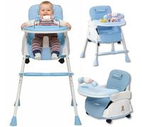 Twinky® Chaise Haute Bebe - Ensemble 2 en 1 Poussette - Chaise haute pliable & poussette pour bébés et tout-petits - Chaise bébé réglable, portable et compacte - Convient de 6 mois à 4-5 ans - Blau