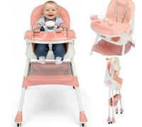 Twinky® Chaise Haute Bébé MAXI 2-en-1 - Chaise de repas pliable, poussette - Chaise évolutive et chaise bébé pour nouveau-nés - Convient de 6 mois à 4-5 ans - Rose