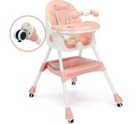Twinky® Chaise Haute Bébé Maxi Rose Évolutive, Pliable & Réglable Siège Repas Confort De 6 Mois À 3 Ans Multifonction Multicolore
