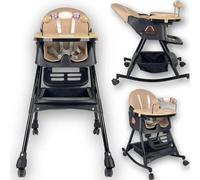 Twinky® Chaise Haute Bébé Swing Évolutive, Pliable & Réglable Siège Repas Confort De 6 Mois À 3 Ans Multifonction Multicolore