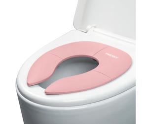 Twinky® Mini Potty - Réducteur WC bébé 2 en 1 et entraîneur de toilette - Siège de toilette pliable - Réducteur de siège de toilette - Lunettes de toilette pour enfants (Rose)