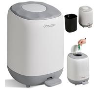 Twinky Poubelle à Couches Bébé - Sans Cassette - Contenant Compact Anti-Odeur avec Couvercle - Compatible avec - Einfach zu benutzen & reinigen - Facile à Utiliser et Nettoyer (Gris et blanc)