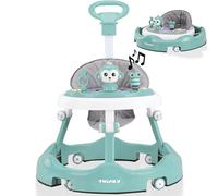 Twinky® Trotteur avec ensemble de jeu et tapis de sol - Aide à la marche robuste avec 4 positions réglables - Idéal comme aide à la marche pour les premiers pas de votre enfant - Vert menthe