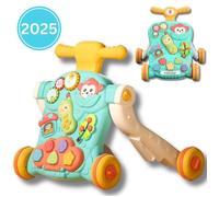 Twinky Trotteur de luxe - Bleu - Poussette pour Bébé avec Jeu Interactif - Frein à Vitesse Réglable et Téléphone Amovible