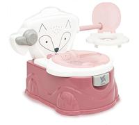 Twinly Foxy Pot bébé pour apprendre à aller à la salle de bain - WC enfant avec réducteur de toilette - Avec porte-rouleaux en papier et poignée de chaîne simulée - Gobelet intérieur amovible (rosa)