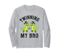 Twinning with My Bro Funny Dinosaur Twin Day Spirit Week Manche Longue
