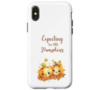 Twins Pregnancy Expecting Two Little Pumpkins Halloween Fall Coque pour iPhone X/XS