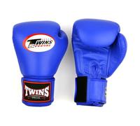 Twins Special BGVL4 Gants de boxe en cuir avec fermeture Velcro pour Muay Thai, boxe, kickboxing, MMA et sparring (bleu, 414 g)