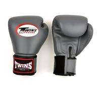 Twins Special BGVL4 Gants de boxe en cuir avec fermeture Velcro pour Muay Thai, boxe, kickboxing, MMA et sparring (gris, 414 g)
