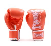 Twins Special BGVL4P Collection Pastel Gants de boxe en cuir avec fermeture pour Muay Thai, boxe, kickboxing, MMA et sparring (Tangerine, 414 g)