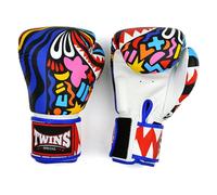 Twins Special FBGVL4 Gants de boxe en cuir avec motif imprimé, fermeture pour Muay Thai, boxe, kickboxing, MMA et sparring (abstrait, 473,6 g)