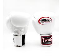 Twins Special Gants de Boxe BGVL3 - Cuir - pour MMA, Kickboxing, Muay-thaï - Sparring et Entraînement - Blanc - 14 oz