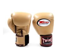 Twins Special Gants de Boxe BGVL3 - Cuir - pour MMA, Kickboxing, Muay-thaï - Sparring et Entraînement - Crème - 16 oz