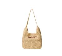 Twinset - Hobo Raffia Bag - Femme - Sacs - Beige - Taille: ONE Size