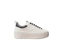 Twinset Milano Sneakers Platform en cuir avec logo Art. 252TCP024, Blanc, noir, 39 EU