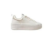 Twinset Milano Sneakers Platform en cuir avec logo Art. 252TCP024, Blanc or, 36 EU