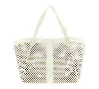 Twinset - Openwork Leather Shopping Bag - Femme - Sacs - Blanc - Taille: ONE Size