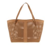 Twinset - Openwork Leather Shopping Bag - Femme - Sacs - Brun - Taille: ONE Size