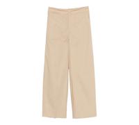 Twinset - Pantalon Large en Popeline Stretch - Femme - Pantalons - Beige - Taille: 36 FR