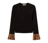 Twinset - Pull à motif animalier Ensemble Manches longues - Femme - Pulls - Noir - Taille: 42 FR