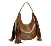 Twinset - Sac à Bandoulière Boho Marron avec Franges - Femme - Sacs - Brun - Taille: ONE Size