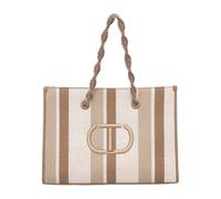 Twinset - Sac à main en similicuir avec logo frontal - Femme - Sacs - Beige - Taille: ONE Size