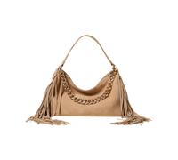 Twinset - Sac bandoulière en daim - Femme - Sacs - Beige - Taille: ONE Size
