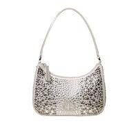 Twinset - Sac Hobo Argent avec Application de Strass - Femme - Sacs - Gris - Taille: ONE Size